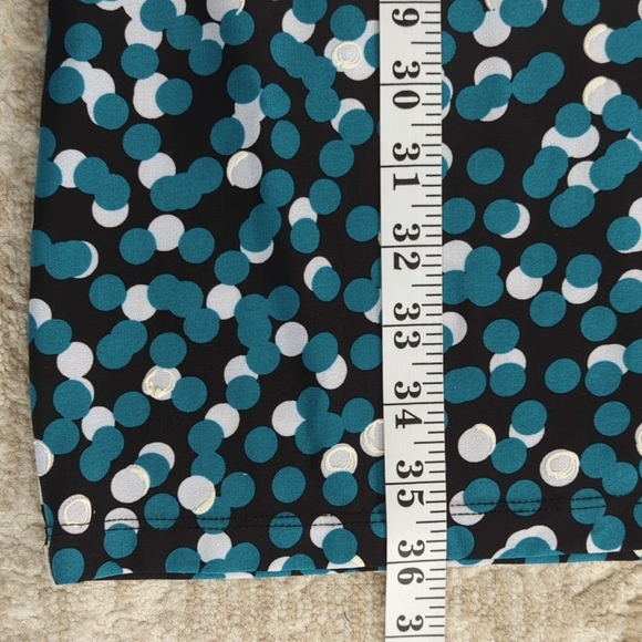 NWT Studio One NY Polka Dot Shift Dress w/Belt LP Black White Teal - Picture 15 of 16